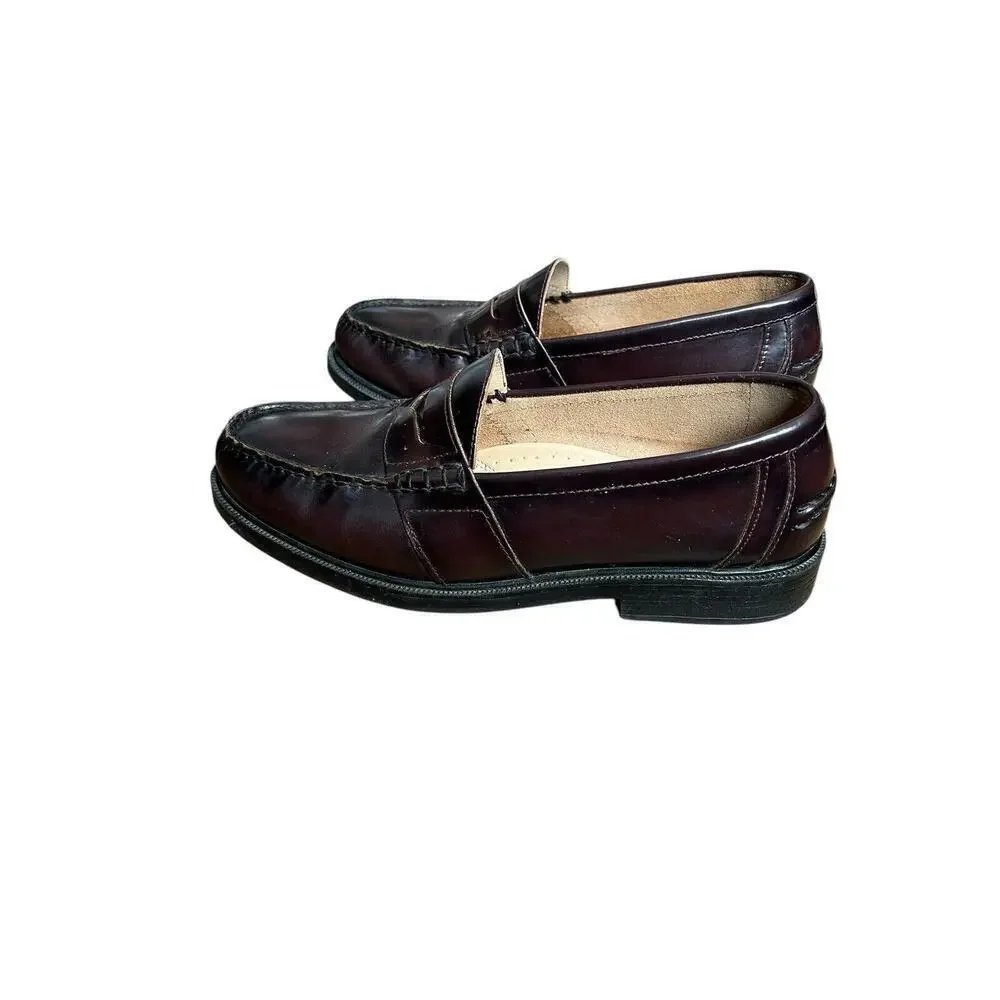 Nunn Bush Penny Loafers Mens Size 12M Burgundy Brown Comfort Gel Heel Shoes 12